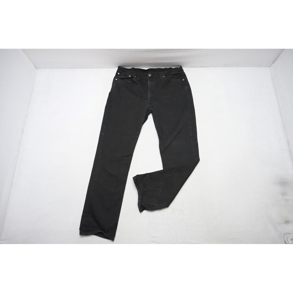 Levi's 514 Straight Fit Stretch Rugged Denim Black Jeans Mens Size 38 x 32